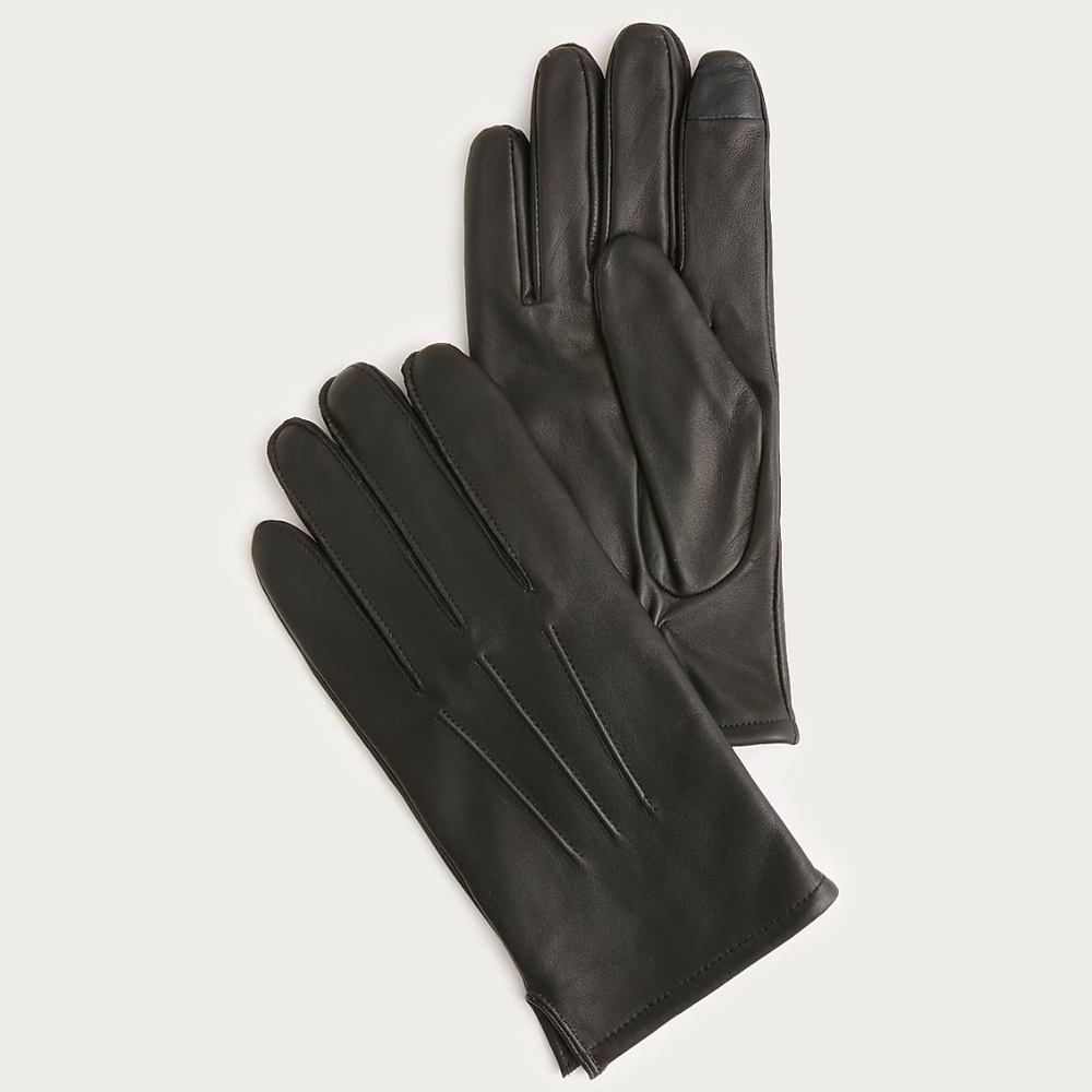 J crew black Cashmere-lined leather gloves SIZE SMALL